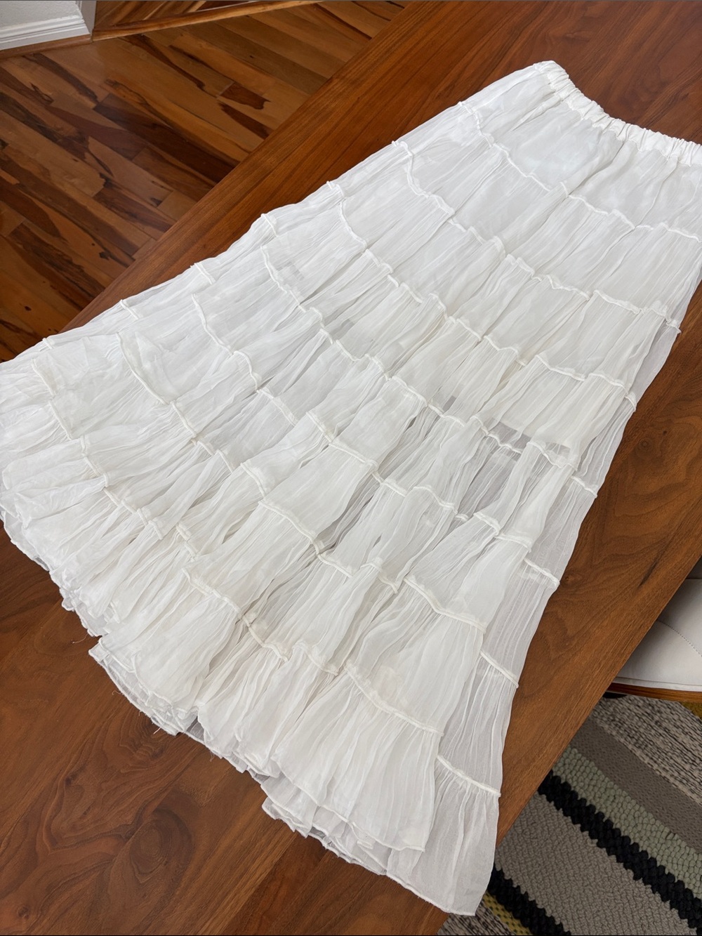 All Saints Eva Tiered Maxi Skirt Chalk White Size US 0 - Picture 7 of 13